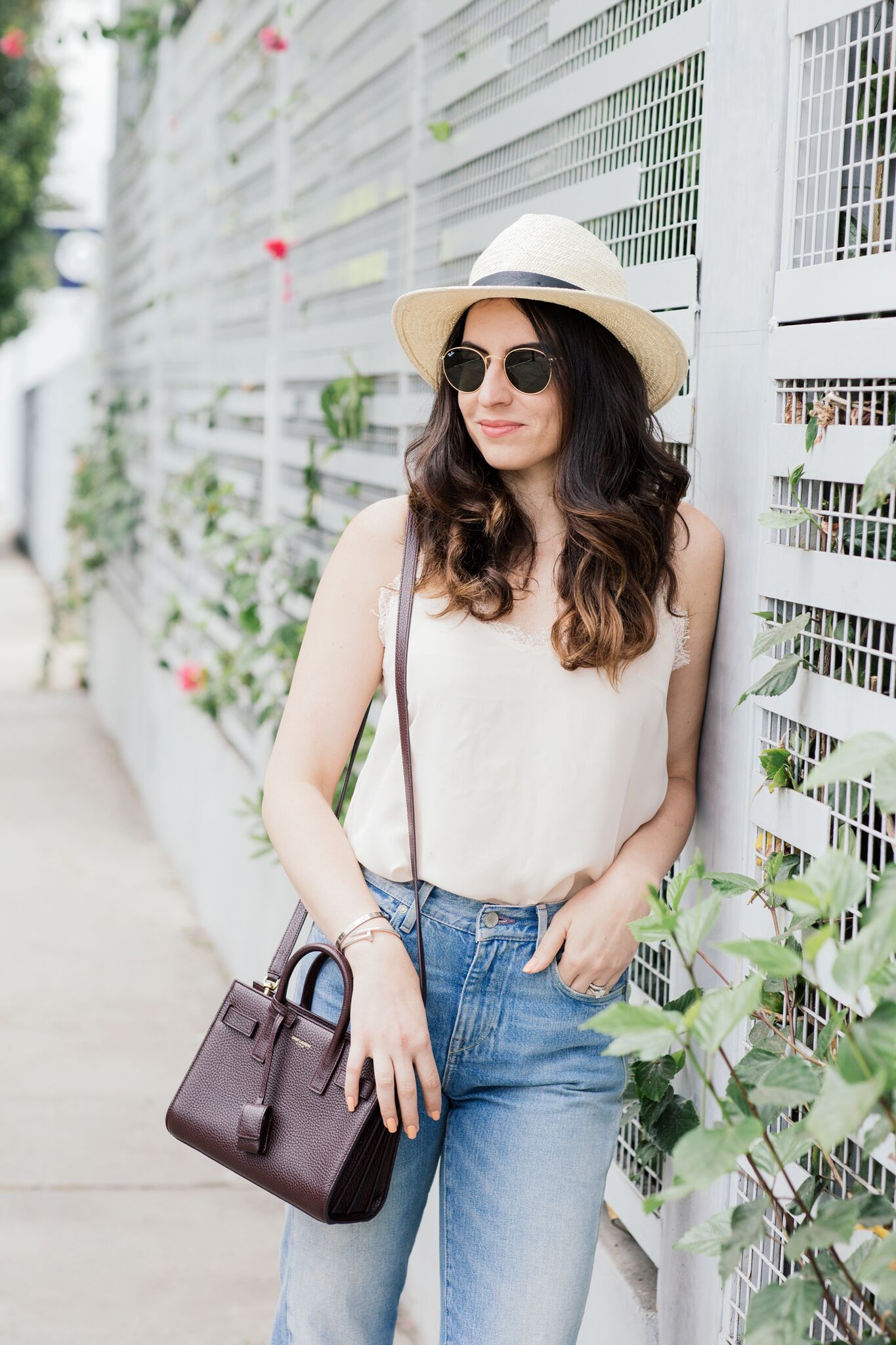 Blogger Style notes by belen wears levi vintage bing with anine bing silk cami and chanel shoes and saint laurent bag 