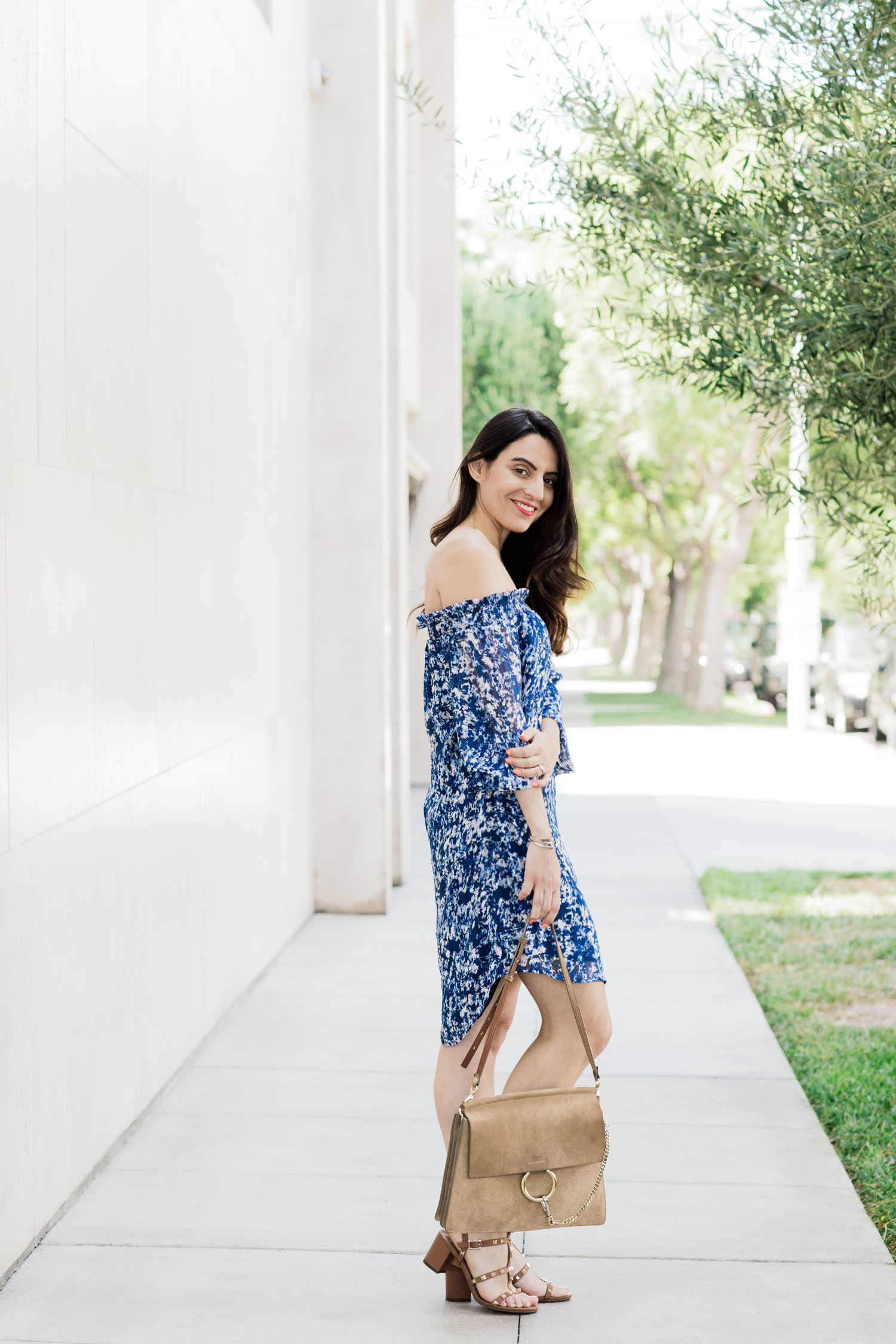 blogger Styles Notes By Belen wears Wayf dress with chloe bag and valentino shoes-1-5