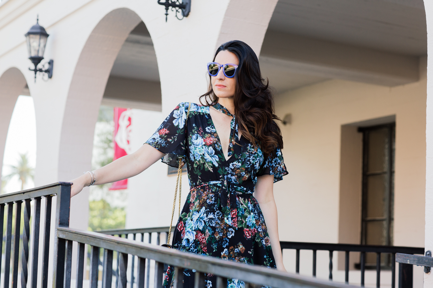 blogger Styles Notes By Belen wears an LPA dress with Givenchy heels, Saint Laurent sunglasses and saint laurent bag-1